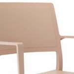 Silla de tecnopolímero color tórtola con reposabrazos - Muncy