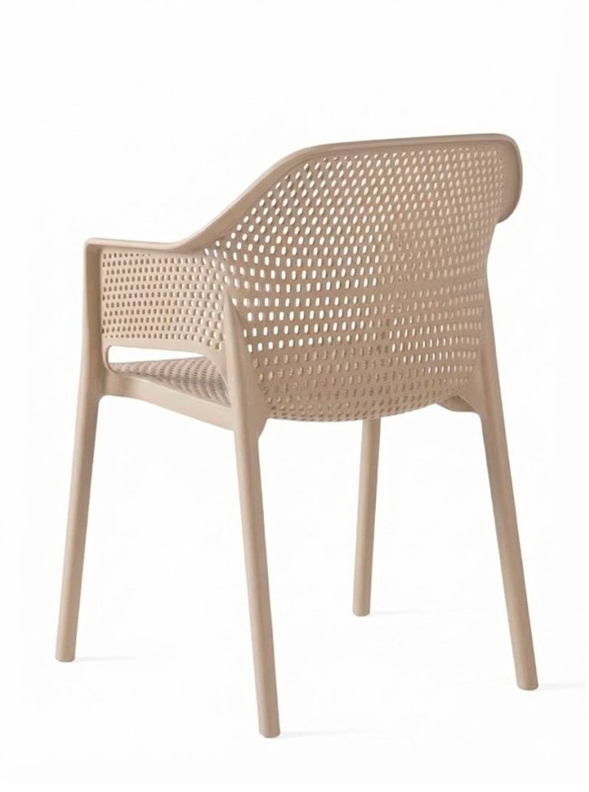 Silla con reposabrazos de tecnopolímero lino para hosteleria - Nausa