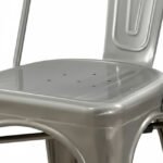 Silla de hierro gris metálico de estilo industrial para hostelería - Industrial